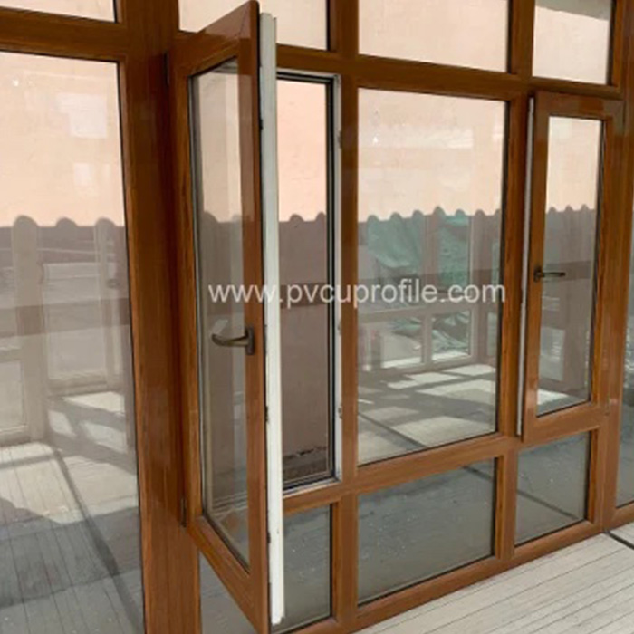 Portes de salle de bains en verre isolantes Prix des fenêtres UPVC Ventanas PVC