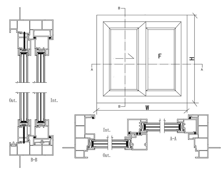 Profilés d'extrusion de vinyle pour fenêtres à guillotine simple et double 5068 XO